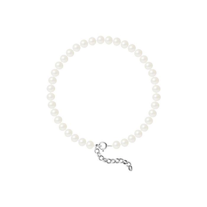 Bracelet - Pearls & Colors - Véritable Perle de Culture d'Eau Douce 5-6 mm - Argent 925 - Longueur 18 cm