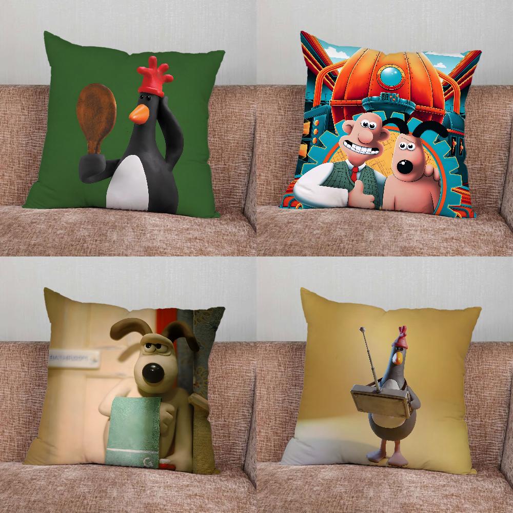Tinika Chen Unisex W-Wallaces Cute G-Gromit Pillow Case For Home Bedroom Car Office Decoration Living Room Sofa Cushion Cover Suitable