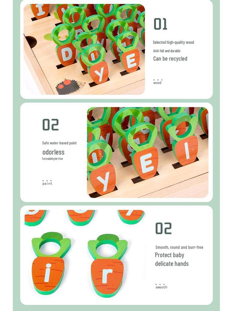 Little Rabbit Radish Pull Puzzle: Early Education, Memory Training, Interlocking Building Blocks Toy