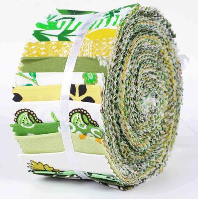 40 ks Bavlněné předstřižené látky s blokovým potiskem na patchwork a craft, proužky 2,5x42 palců, Jelly Roll -