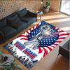 American Patriotic Theme Crystal Velvet Rug Personalized Custom Name Text Soft Floor Mat Home Decor