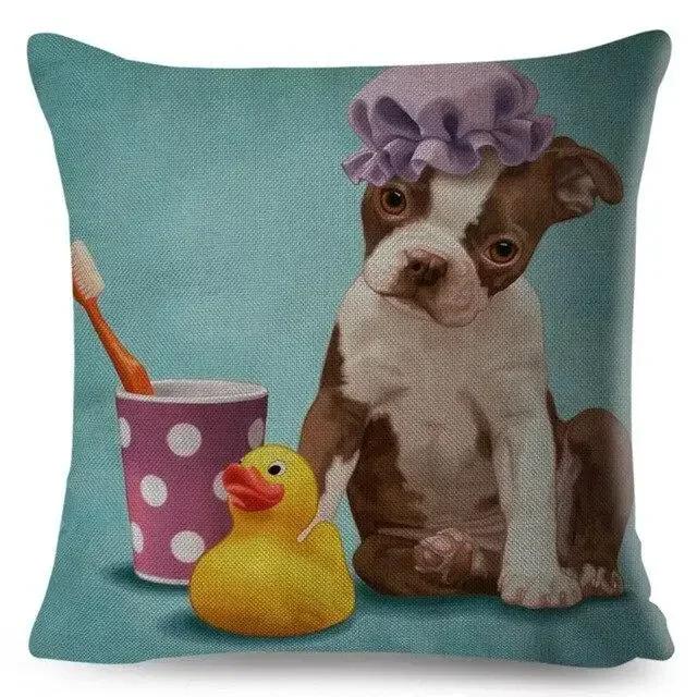 Farbe Süß Cartoon Haustier Hund Kissenbezug Kissenhülle Sofa Zuhause Auto Dekoration Tier