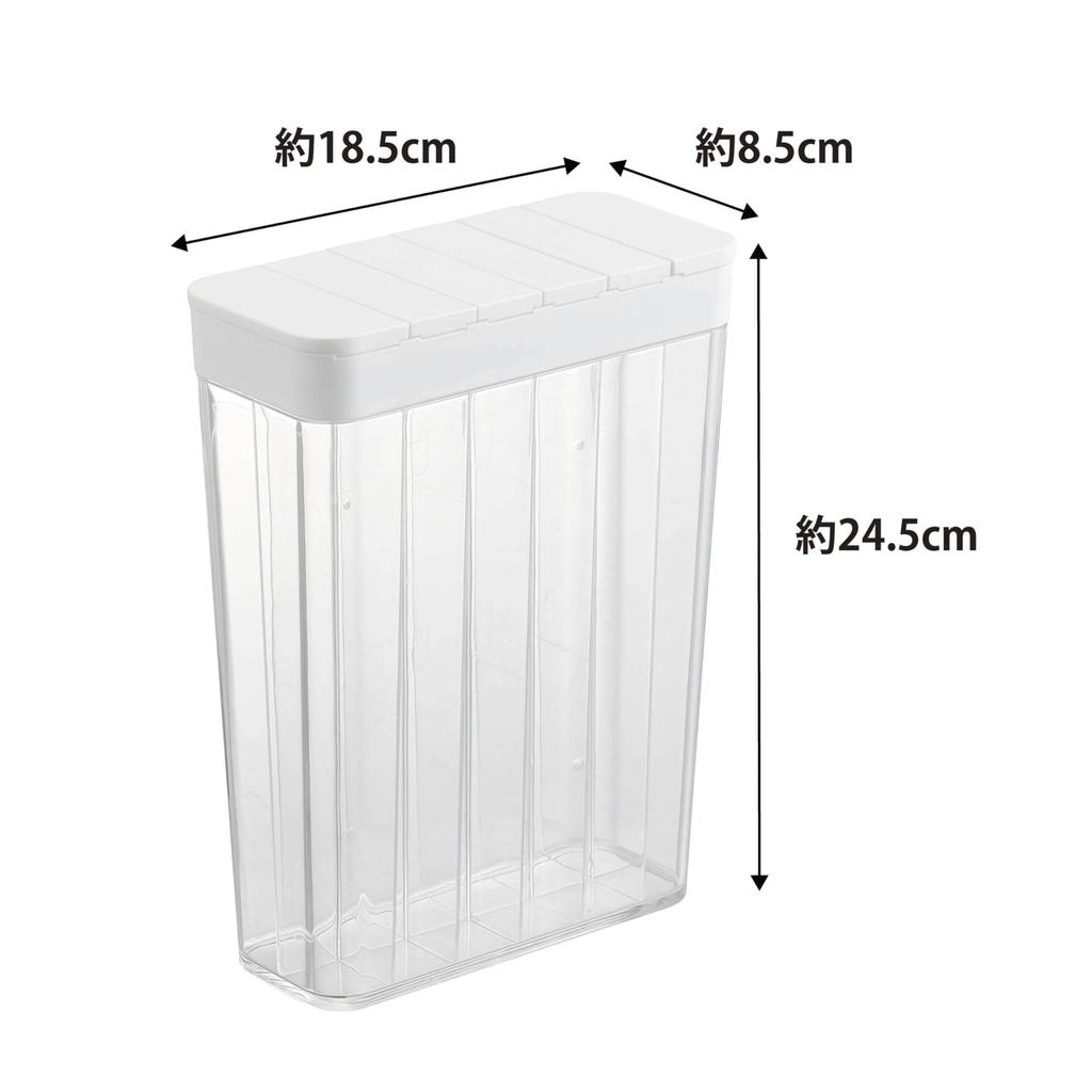 Yamazaki Jitsugyo 1 šálek Třídění Lednička Láhev na rýži Bílá Přibl. Š18,5XH8,5XV24,5 cm Věžový odměřovací zásobník na rýži posuvný typ 3760