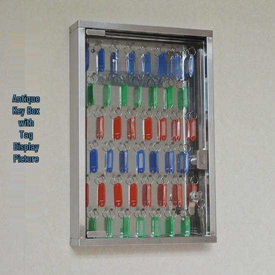 Wall-Mounted Stainless Steel Key Box with Tempered Glass and Lock for Car Key Management