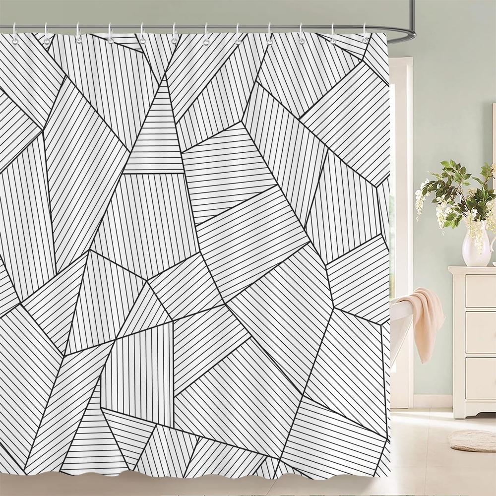 

Waterproof Shower Curtains For Bathroom Home Decor Polyester Fabric Shower Curtains Geometric Pattern Multi-Size Shower Curtain W60H190(CM)-1 Pcs