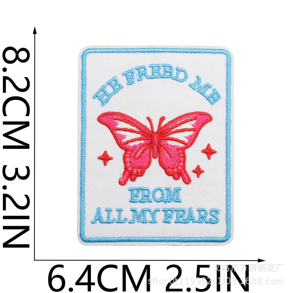 Believe In Light Positive Energy Embroidery Cloth Sticker Bag Decoration Jesu Patch Sticker Faith English Alphabet Embroidery Seal Ironing