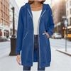 Sudadera con capucha de manga larga de longitud media para mujer, abrigo informal para otoño e invierno