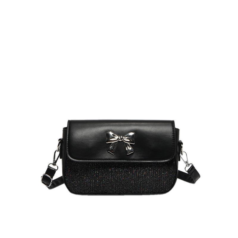 

Stylish Korean Sequin Crossbody Bag For Women In Pu Leather With Woven Texture чёрный