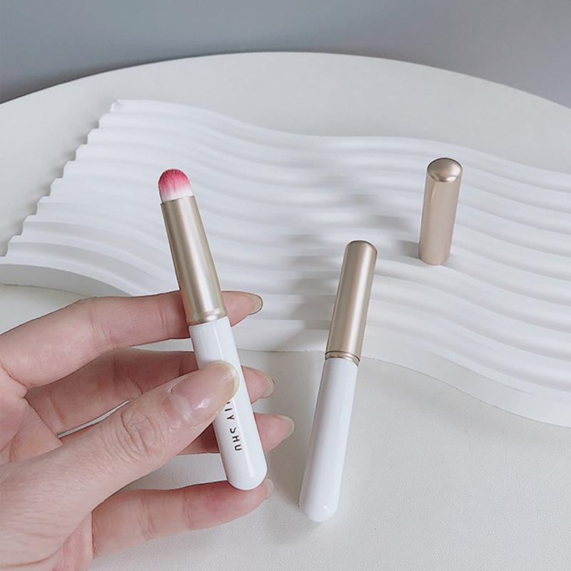 Lipstick Brush Concealer Round Head Lip Brush With Cover Carry Lid Soft Synthetic Lip Gloss Smudge Makeup Brush Cosmetic