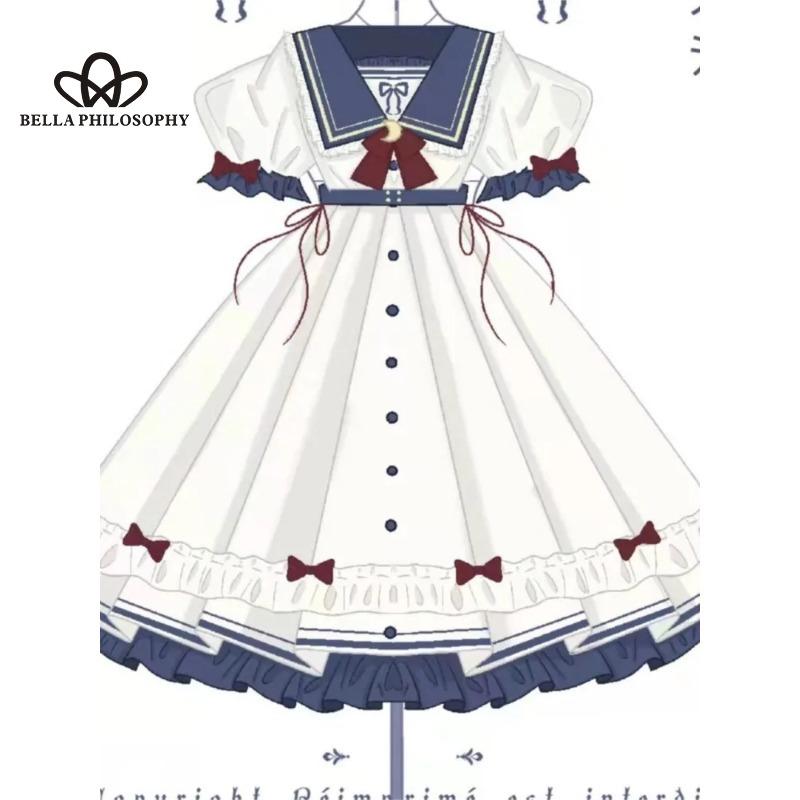 

Милое милое платье Лолиты в японском стиле с рукавами-фонариками и бантом, двухслойное дизайнерское платье Лолиты S слоновая кость