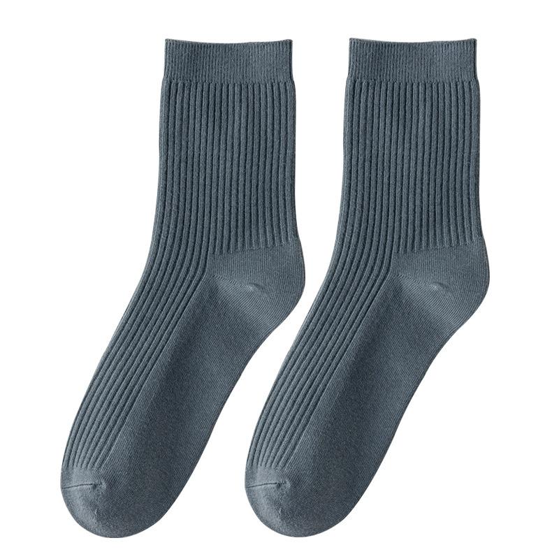 5 Pairs of Pure Cotton Socks, Men's Spring and Autumn Mid-calf Business Socks, Double-needle Men's Anti-odor and Sweat-absorbing Cotton Socks