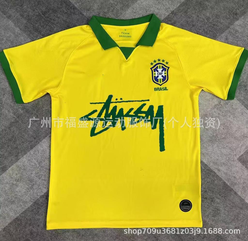 Retro Jersey Brazil Argentina Germany England Portugal Spain Signature Short Sleeved Football