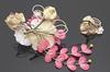 Hair Ornament 2 Piece Set Flower Tsumami Craft Mizuhiki Corsage Pink White Kaz5319 (Soubien) Lamé