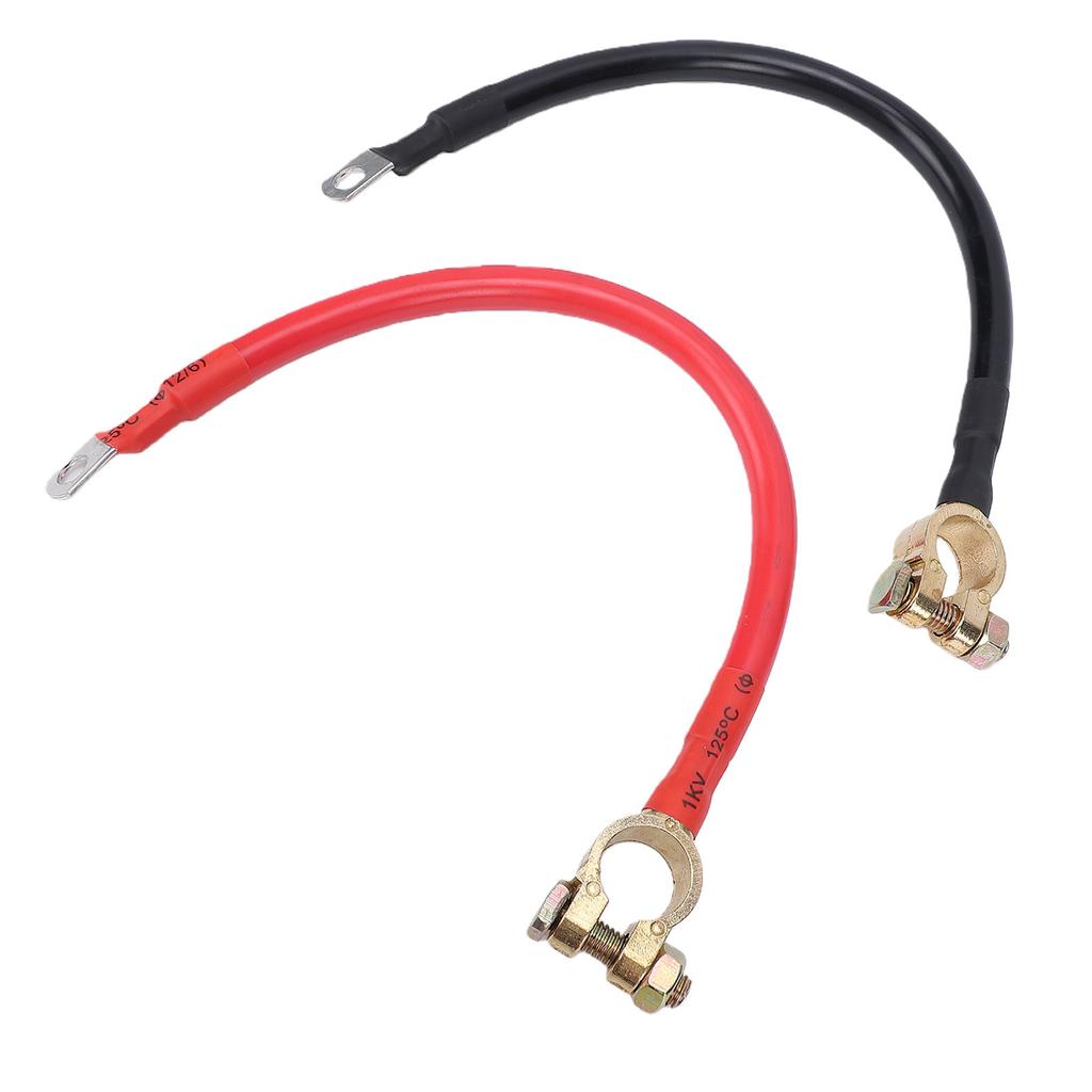 3AWG 28cm Battery Cables with Copper Terminal Clamp 11.02in Battery Power Inverter Cables for Marine Solar Panels Car