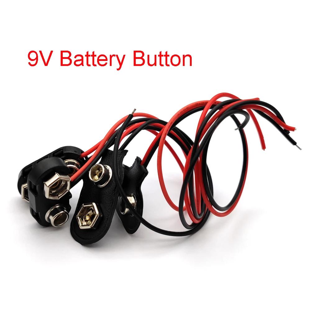 Clipsuri Baterie 9V 15cm Cablu Negru Roșu Conector de Conectare Cataramă 15CM