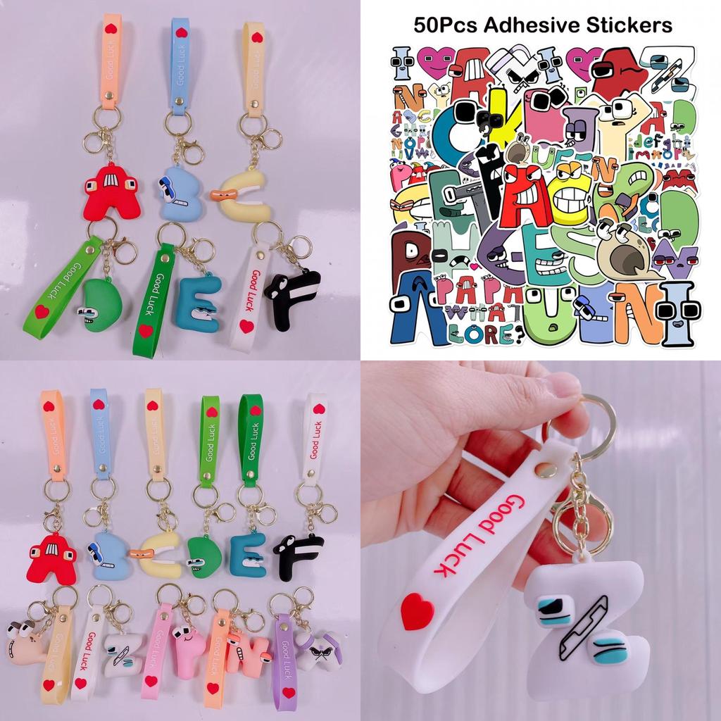 Alphabet Lore Kids Keyring Stickers Toys Pendant Figures Gift