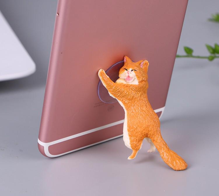 Creative Cat Suction Cup Phone Holder - Cute Gadget for Adults and Kids