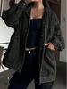 Women's Retro Black Hooded Denim Jacket - Early Spring Fashion for Europe