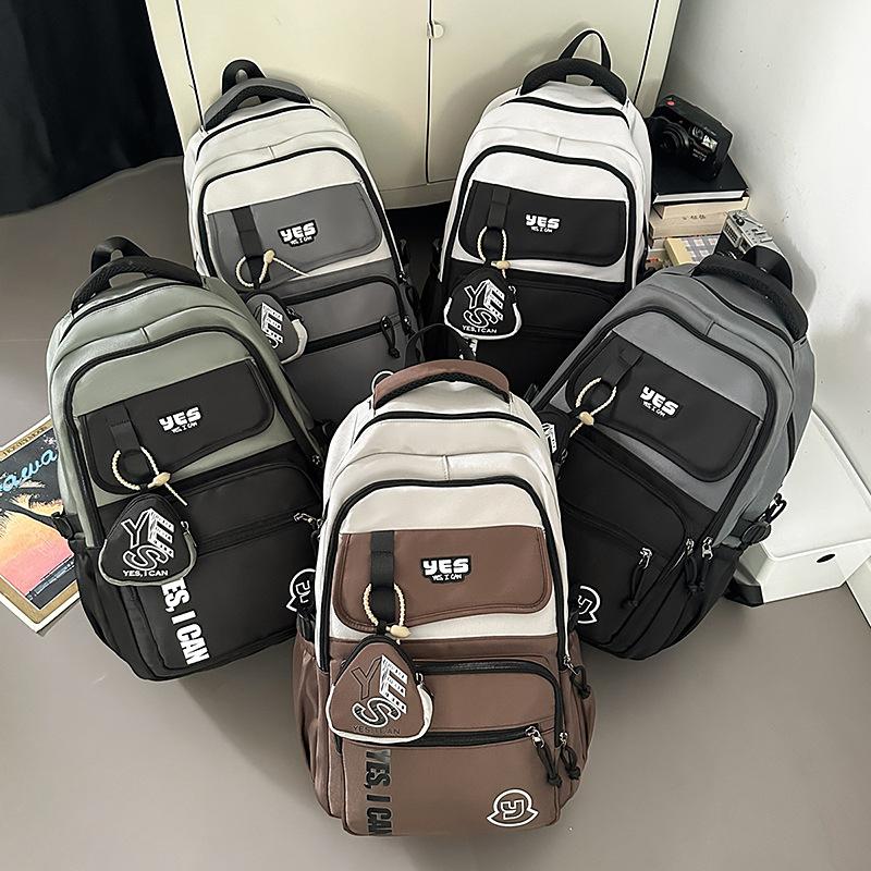 Schoolbag Student High Value Large Capacity School Bag Male Casual Backpack Outdoor Travel Computer Bag Simple Multifunctional Backpack