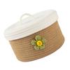 Lidded Woven Cotton Rope Basket Large Capacity Multipurpose Storage Container for Closet Desktop Bedroom Office Sundries
