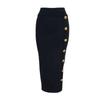 Button Up High Waisted Slim Fit Skirt Button High Waist Figure Flattering Sheath Skirt