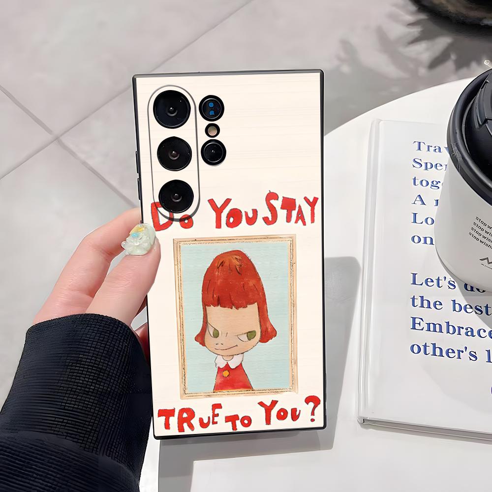 Y-Yoshitomo Nara Phone Case For Samsung S26 Ultra S25 Edge Ultra S23 S22 S21 S20 Ultra Plus S24 Fe Cover