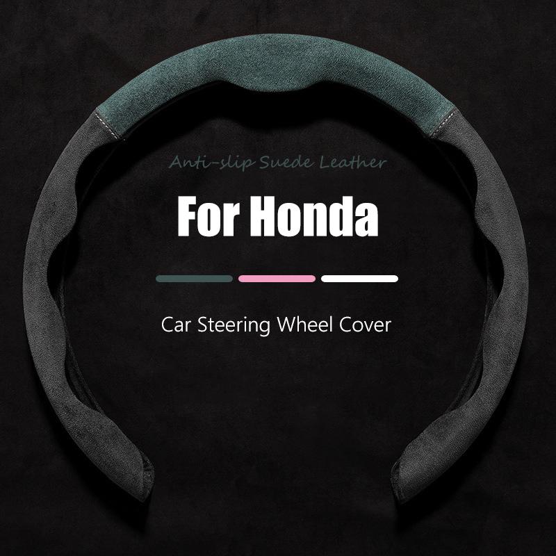 Car Steering Wheel Cover Suede Leather Booster Cover For Honda Accord CRV HRV Civic Fit Jazz Odyssey Car Accessories