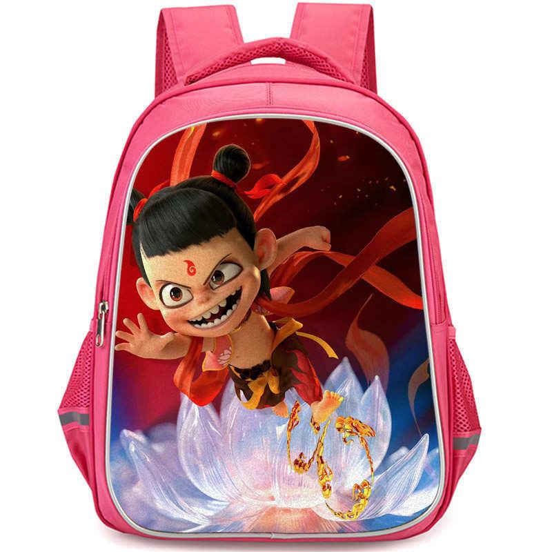 Nezha 2 Mo Tong Nao Hai Ao Bing Girls School Backpack Lightweight Oxford Bookbag Large Capacity For Elementary Students