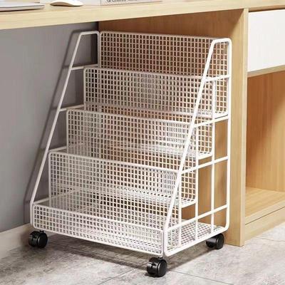 Children's Mobile Bookshelf with Wheels - Under-Table and Floor-Standing Storage Rack