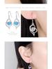 Japanese & Korean Zircon Silver-Plated Fashion Earrings: Elegant Medium-Length Hooks with Heart Details for Women