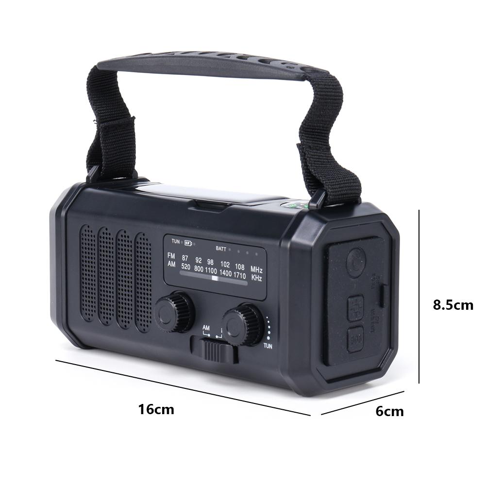 Solar Powered AM FM Weather Radio SOS Alarm Type-C Charging Emergency Weather Radio with LED Flashlight Reading Lamp for Outdoor