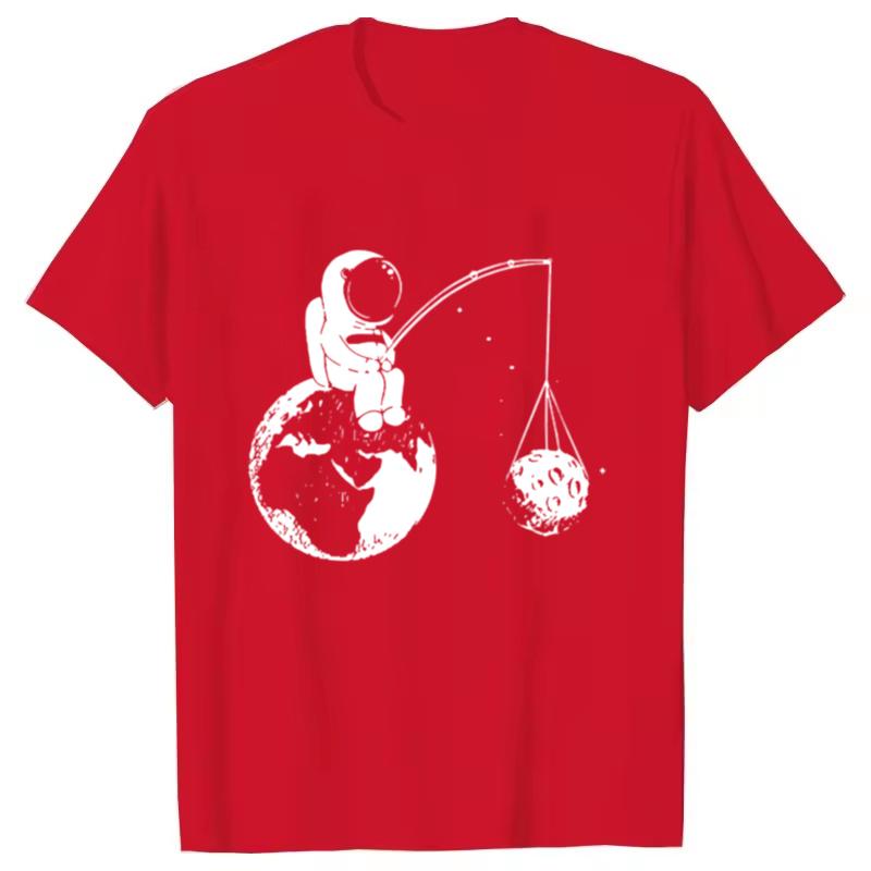Hot Summer Casual Men Women High Quality T-shirt Loose Funny Design Astronaut Printing for Men Top Cool Tshirt Male Tee Shirts