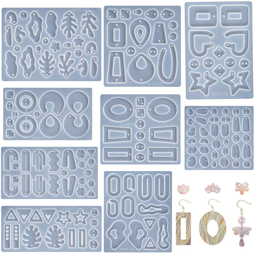 Ohrhänger Epoxidharz Silikonform Geometrisch Unregelmäßig Geformte Schlüsselanhängerform DIY Schmuckherstellung Anhänger Gießform