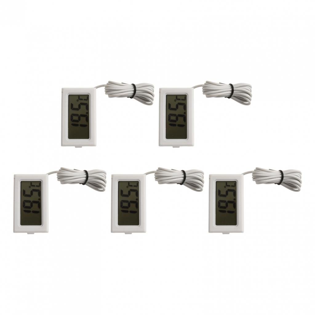 5PCS Waterproof Digital Thermometer with External Probe for Accurate Readings