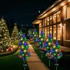 Solar Christmas Tree Garden Stake Lights Outdoor Waterproof Xmas Pathway Lights Prelit Yard Stake for Christmas Patio Yard Decor