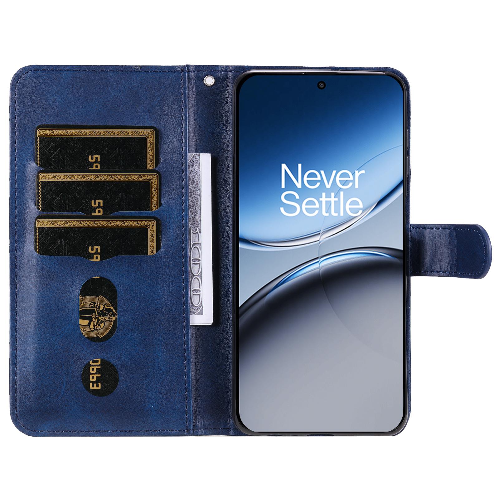 

For OnePlus Nord 4 Case Zipper Wallet Calf Texture PU Leather Phone Cover Blue