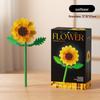 Dream Flower Box: Preserved Building Block Bouquet Set - Sunflower & Carnation. Ideal Toy for Children's Assembly.