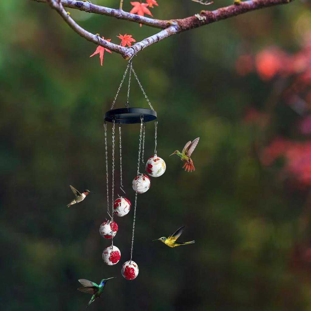 Wind Chimes Feeders, Window Bird Feeders, Wild Bird Feeder, Outdoors Hanging Feeder, Garden Wind Chime Feeder Decor