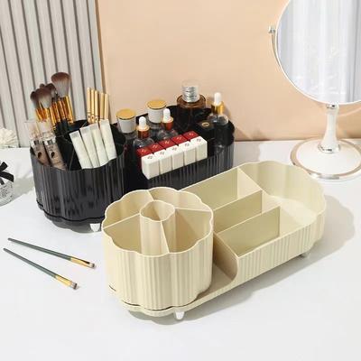 Makeup Organizer Cosmetic Storage Box 360° Rotating Makeup Brushes Holder Desktop Skincare Lipstick EyeShadow Cosmetic Organizer