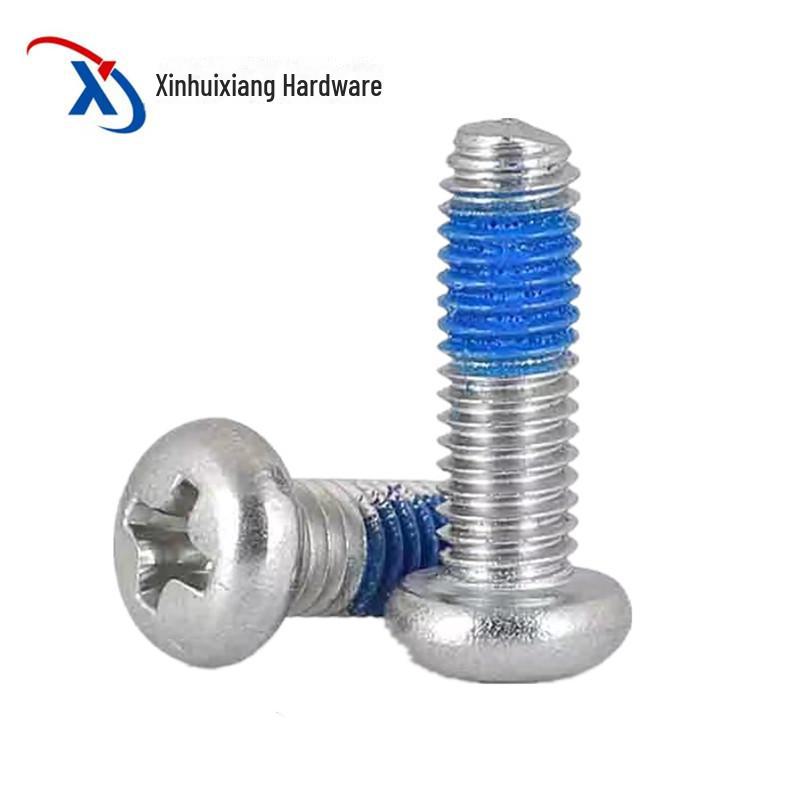 304 Stainless Steel Cross Pan Head Anti-Loosening Blue Glue Screw