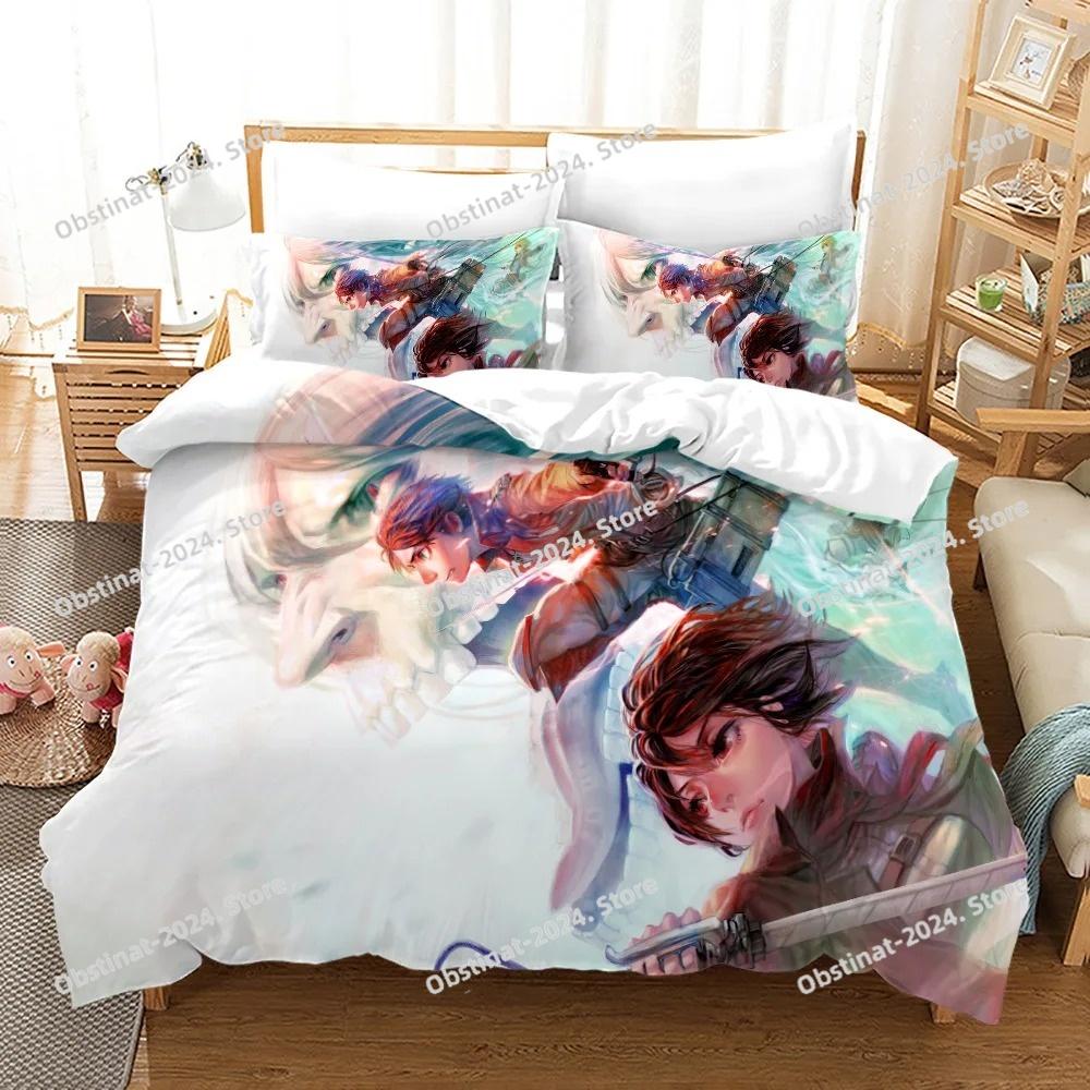 Neues Attack On Titan Bettwäsche-Set Einzelbett Twin Full Queen King Size Attack On Titan Bett-Set Kinder Kinderzimmer Bettdeckenbezug-Sets
