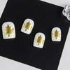 Autumn Shimmers Press on Nail 24 Pieces Maple Leaf Glitters Design ABS Material Easy Application Fake Nail Daily Wear