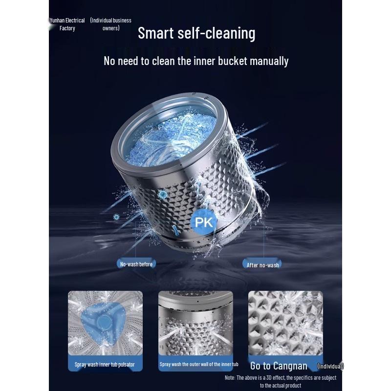 Hot Selling Fully Automatic 8kg Washing Machine: Large Capacity Wash & Dry Combo for Small Spaces