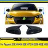 Side Rearview Mirror Cap Wing Mirror Cover Fit For Peugeot 208 308 408 508 307 308 2008 4008 5008 2013-2023 Car Accessories