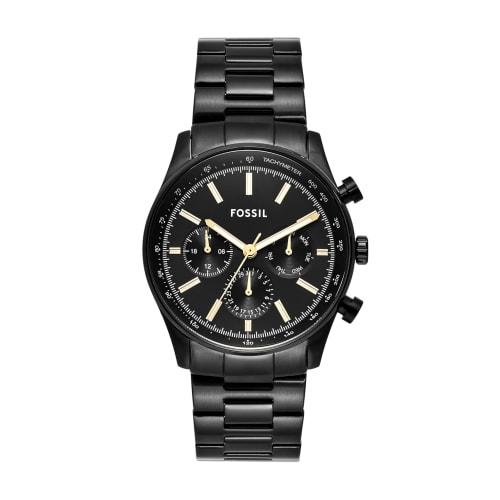 Fossil Men's SULLIVAN Multifunction Black Stainless Steel Watch, BQ2856