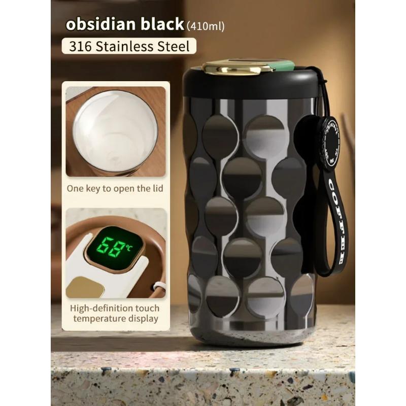 Thermos Stainless Cup Water Bottle Vacuum Cup Coffee Thermos Mug Leak-Proof Non-Slip Temperature Display Cup