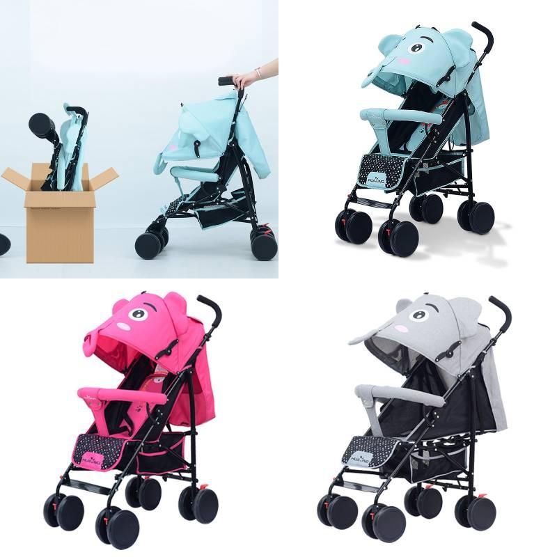 Ultra Stroller Kids Lightweight Foldable Convertible Seat One Rotation Button