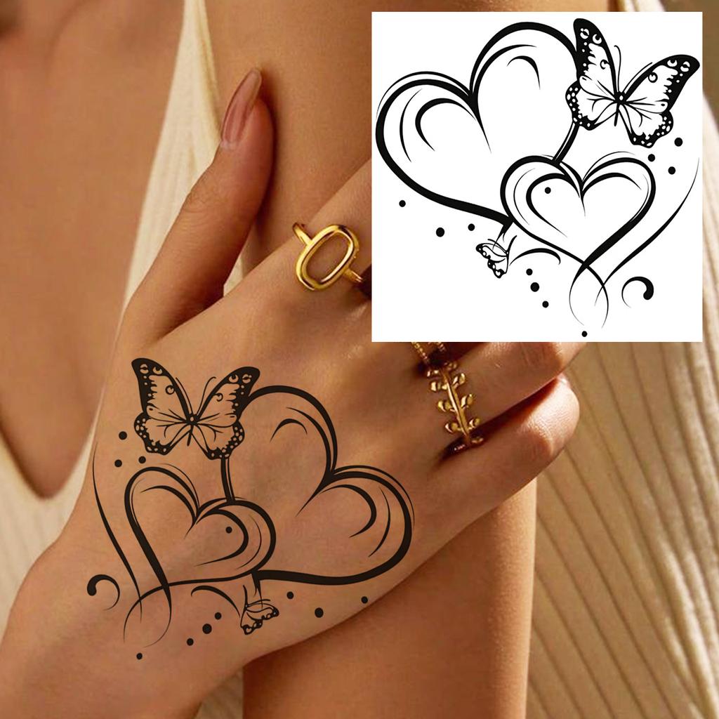 1 Sheet Butterfly Temporary Tattoos For Women Hands Clavicle Neck, Fake Tattoo Stickers Waterproof Long Lasting Realistic Tatoos