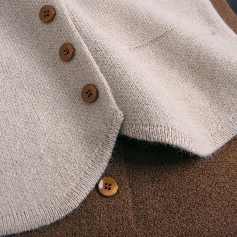 Korean Version of the Solid Color Inner Waistcoat Autumn and Winter Jacket, V-neck Single-breasted All-match Soft Suit Knitted Vest Women 078J10