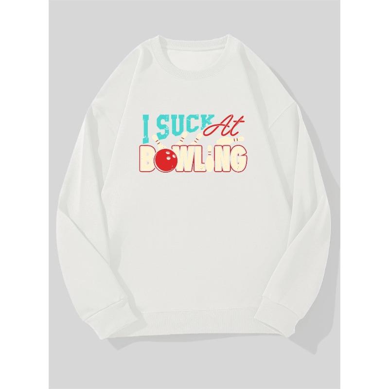 Men's Letter Graphic Casual Crewneck Sweatshirt, Loose Fit, Long Sleeve Top, Smooth Soft Breathable, Suitable for Home and Outdoor
